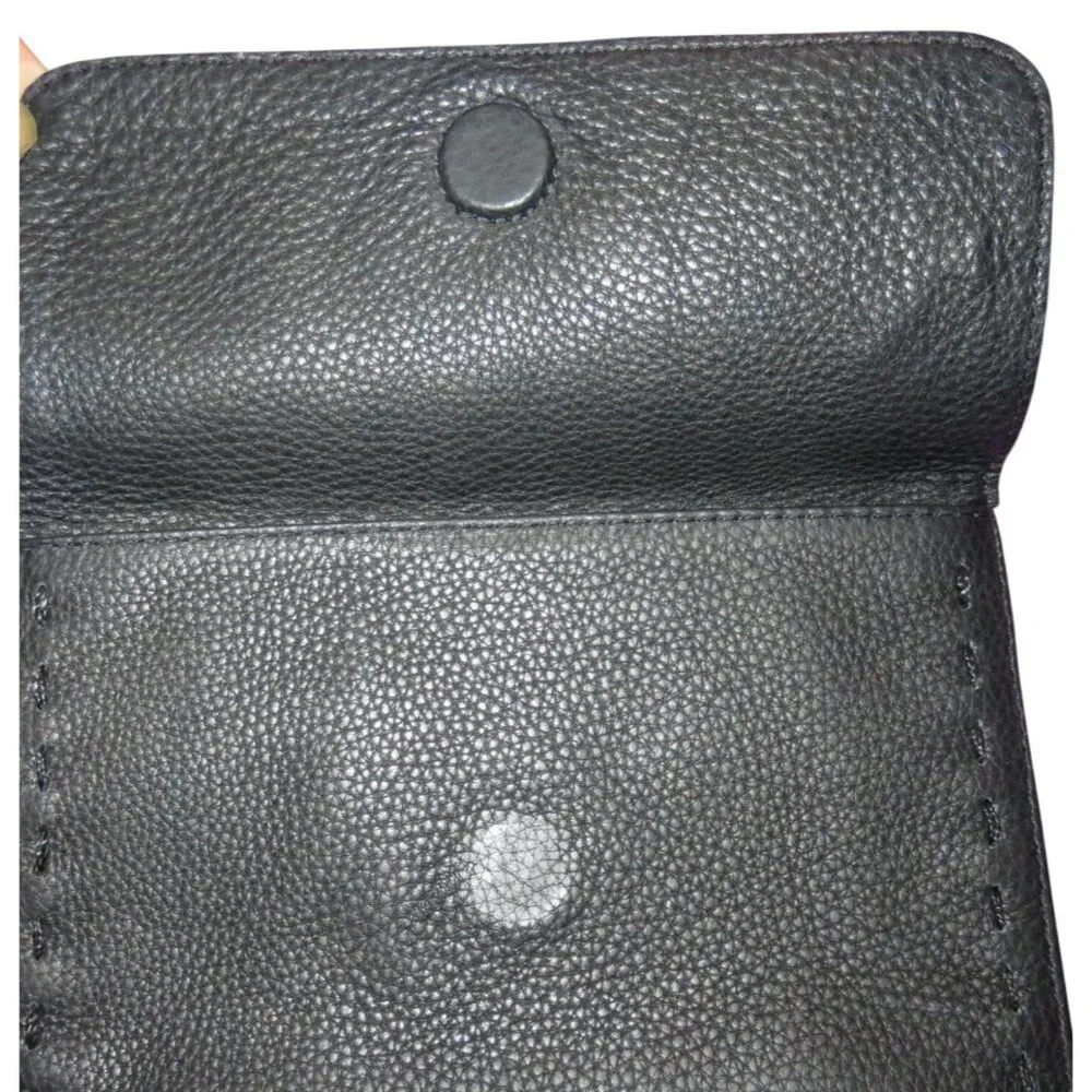 Fatto a Mano by Carlos Falchi Black Leather Top Handle satchel & matching wallet